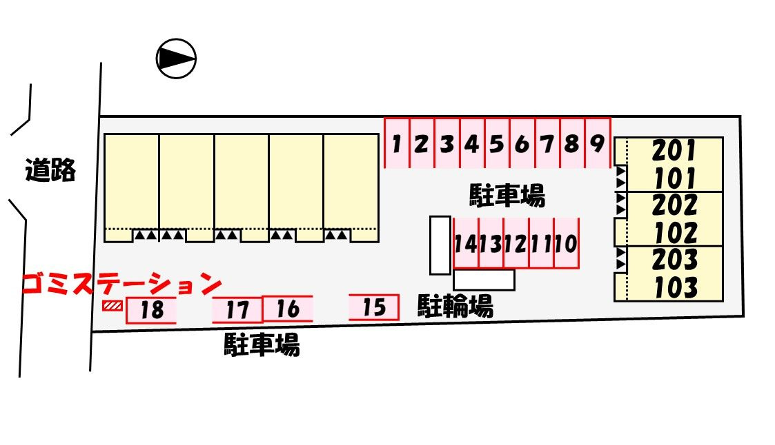 リベルタ大津京Ⅱの区画図