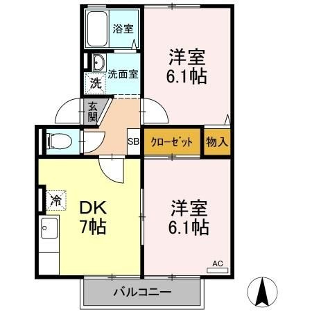 カンフォタブルライフ　A棟の間取り