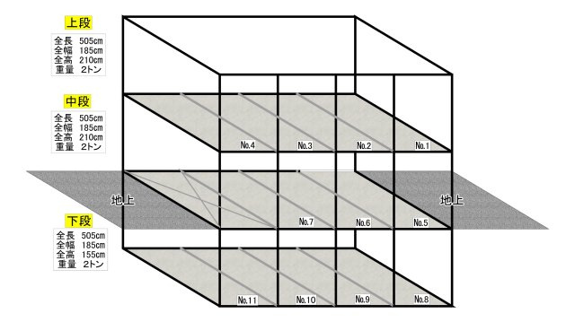 Dパーキング（おもろまち4丁目第7）の区画図