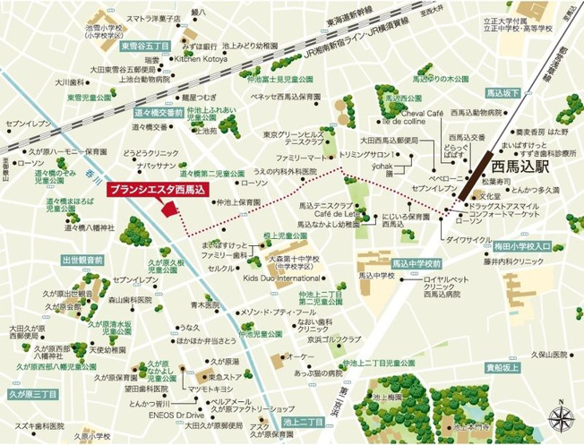 【地図】ブランシエスタ西馬込