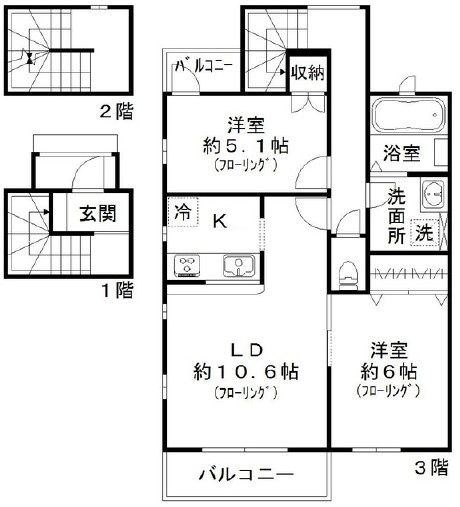 ベストクイーン上野毛の間取り|間取りです。