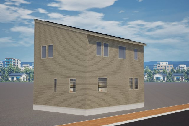 【釧路市花園町】太陽光×全室エアコンで年中お得＆快適な4LDK♪の外観パース|外観完成イメージです。