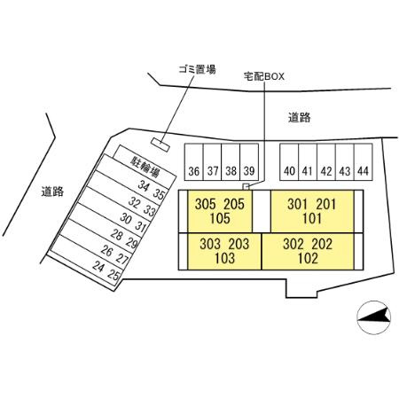 上益城郡益城町大字古閑のアパートの駐車場