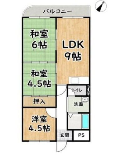 姫路市車崎１丁目の中古マンションの間取り