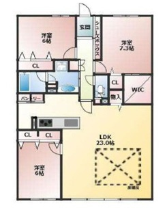 姫路市田寺東２丁目の中古マンションの間取り