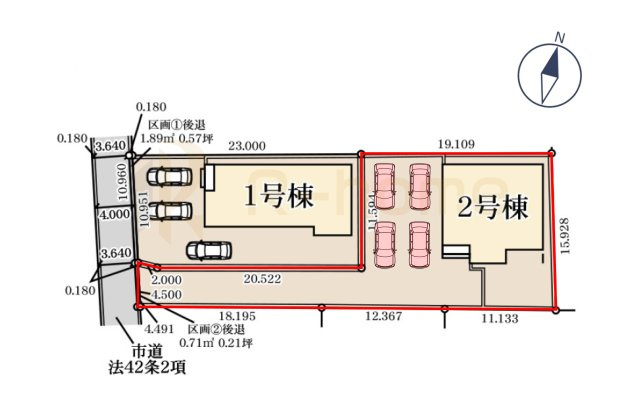 第1かすみがうら市下稲吉　新築戸建て　2号棟の区画図|大きなお買い物だからこそ、メリット・デメリットを伝えさせて頂きます。
R-homeにお任せください♪