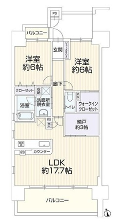 姫路市北条口３丁目の中古マンションの間取り