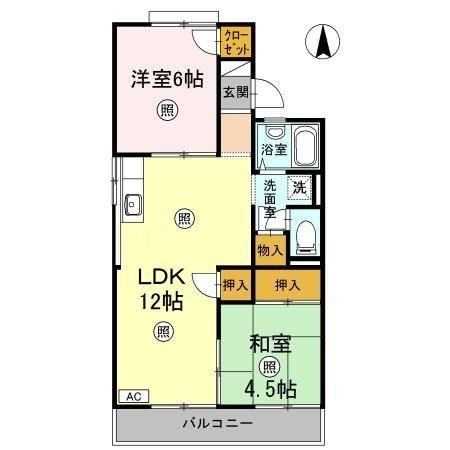 コーポラス芳泉　E棟の間取り