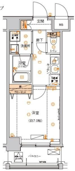 ハーモニーレジデンス東京イーストコア＃００２の間取り