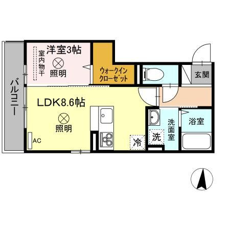 ウィング　A棟の間取り