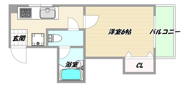 大阪市淀川区東三国５丁目の賃貸マンションの間取り