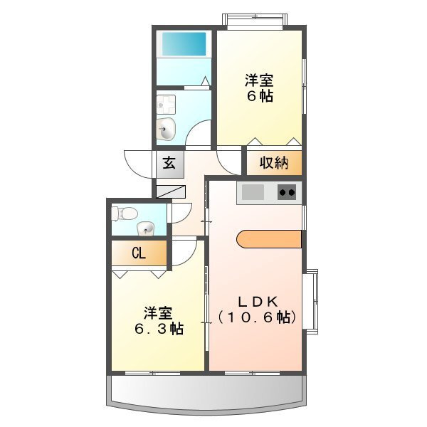 WEST COURT S棟の間取り