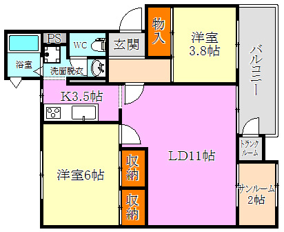 北須磨団地C棟の間取り