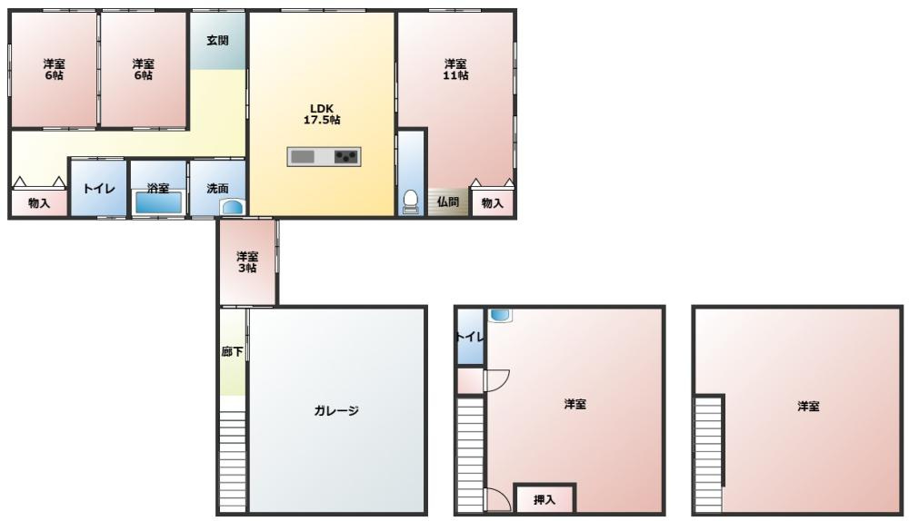 都城市都原町の中古一戸建の間取り