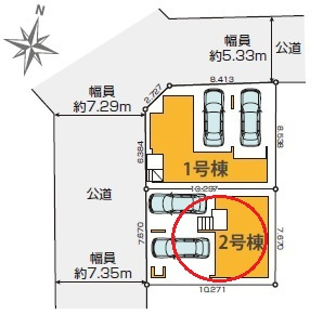 瑞穂区白砂町4期2号地の区画図|全2区画。地下鉄名城線「瑞穂運動場東」駅まで徒歩約18分