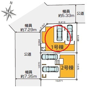 瑞穂区白砂町4期の区画図|全2区画。地下鉄名城線「瑞穂運動場東」駅まで徒歩約18分