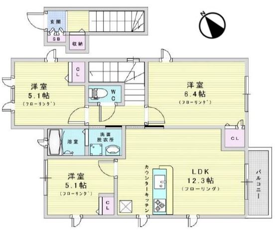 シャーメゾン八多A棟の間取り