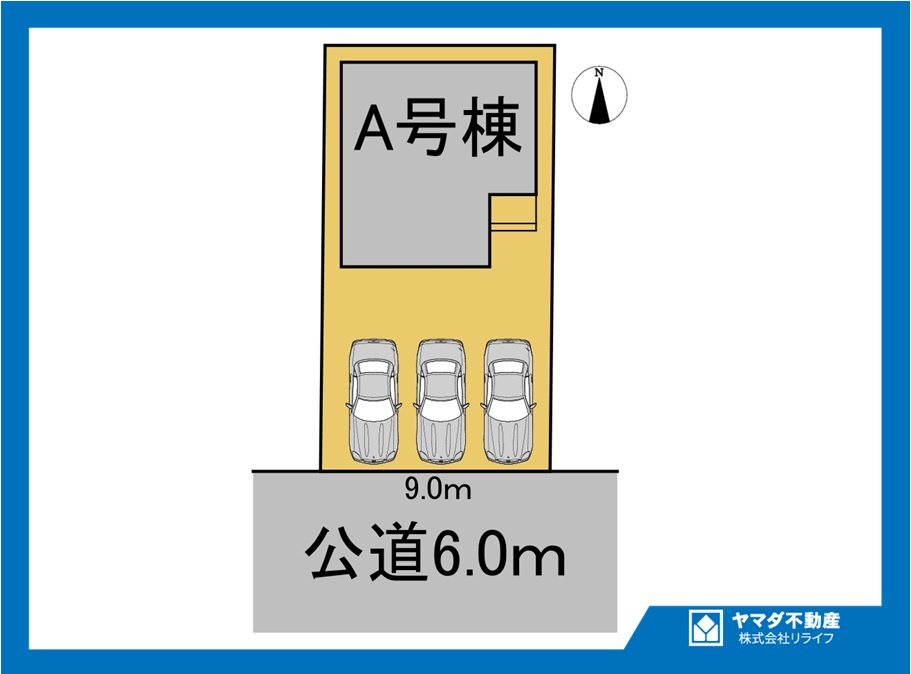 ハートフルタウン　一宮市時之島　全1区画分譲の区画図|■区画図
■YAMADA電機の　ヤマダ不動産　株式会社リライフ　
いつでもお問合わせ下さい。