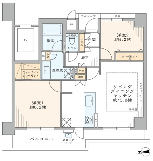 【間取り】 | ヴェルビュ大崎百反通り