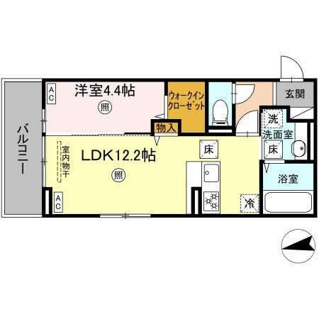 上益城郡益城町大字古閑のアパートの間取り