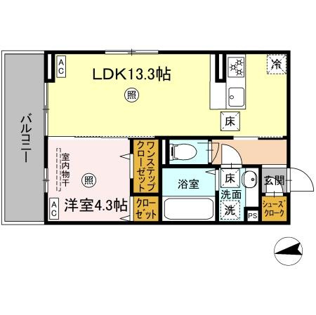 上益城郡益城町大字古閑のアパートの間取り