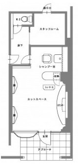 菅原5丁目店舗（美容室）の間取り