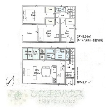 野田市中里第6　新築戸建　3号棟の間取り|4LDK+WIC収納+駐車場スペース2台分