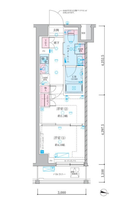 GENOVIA押上Ⅱの間取り