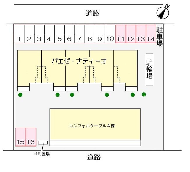 コンフォルターブルＡの駐車場