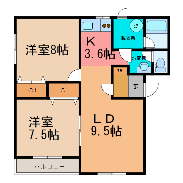 あかつきニュータウンC棟の間取り