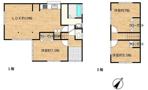 西岐波東片倉リフォーム済み物件の間取り