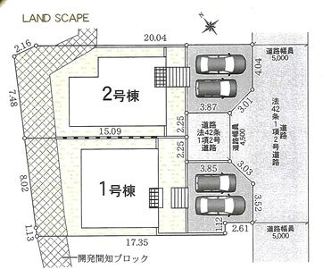 秦野市南矢名第19　新築一戸建て　2号棟の区画図|配置図