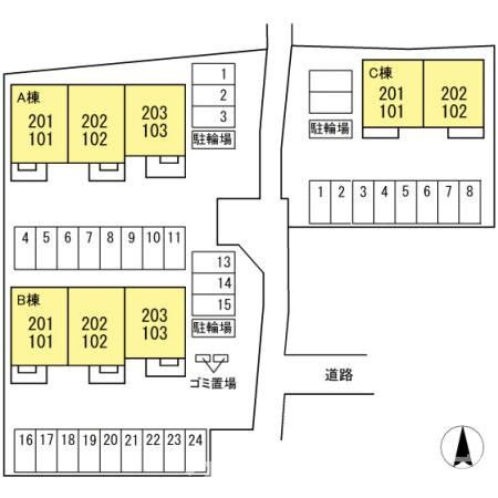 サンライズヤマダ C棟の区画図