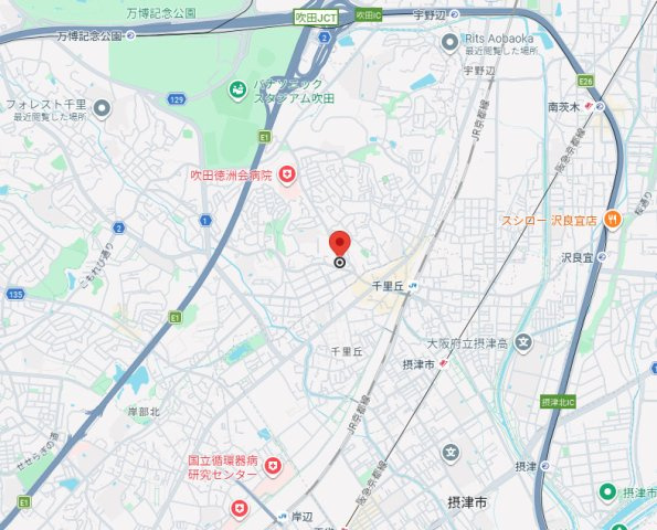 レジデンスＦＦＭ千里丘の地図