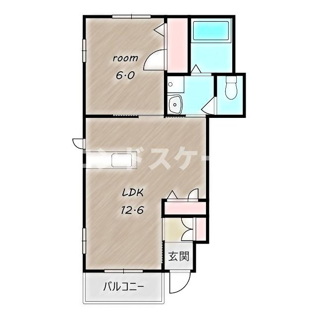 ピュアフローラAの間取り|高崎、前橋のお部屋探しはエンドスケープまで！お客様の理想お聞かせ下さい♪