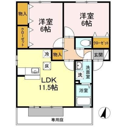 フォレストⅡ B棟の間取り