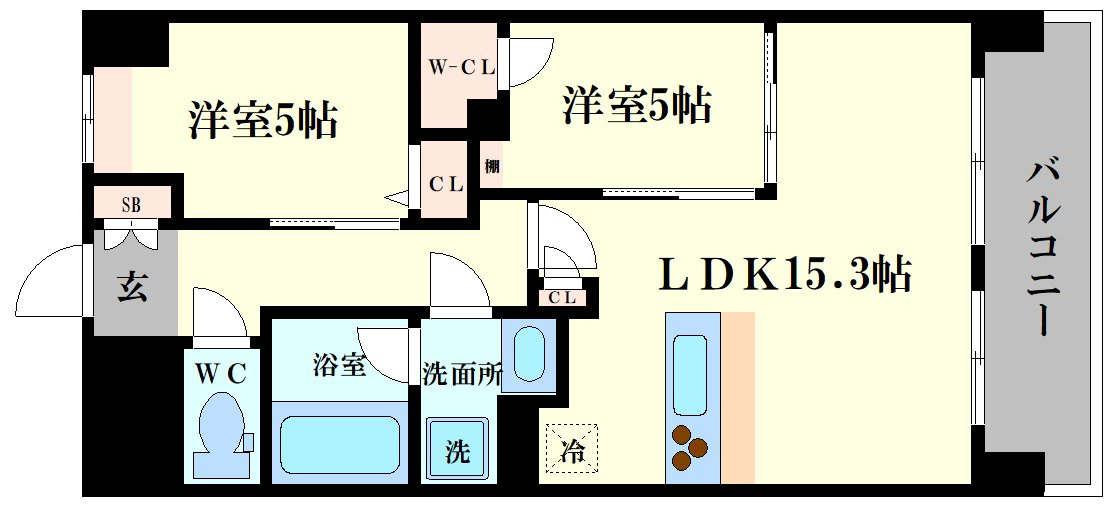 スプランディッド難波WESTⅢの間取り