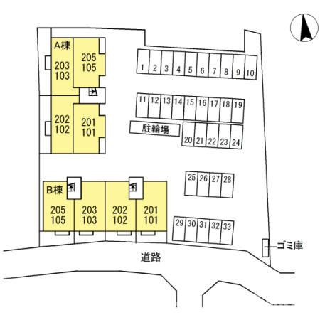 リリックガーデン B棟の区画図