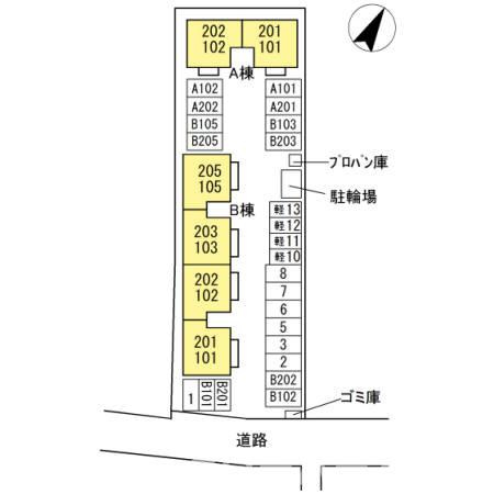 セジュールＫ Ａ棟の区画図