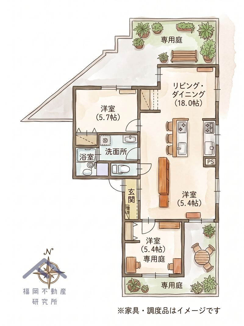 東峰マンション姪浜の間取り