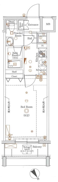 グラントゥルース田端の間取り