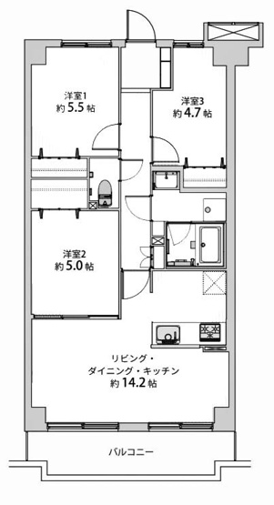【間取り】 | グランドメゾン京都山科 | 専有面積65.49㎡