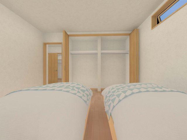 寝室…リラックスできるプライベート空間で、快適な睡眠をサポート。個人の好みに合わせたインテリアや寝具で心地良さを追求。プライベートな時間を過ごし、リフレッシュする場所におすすめです。