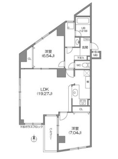 新宿区下落合３丁目の賃貸マンションの間取り