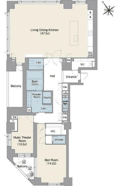 港区白金台５丁目の賃貸マンションの間取り