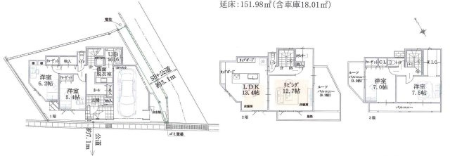 海まで徒歩4分！ 回遊動線と独立リビング　４LDK の間取り|導線を考えられた間取り