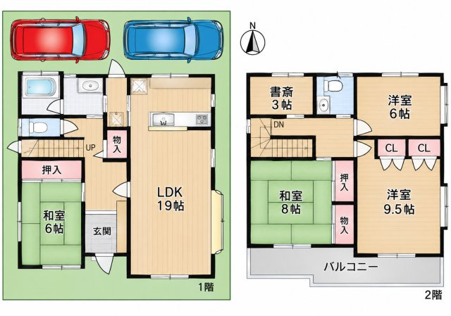 並木町一戸建貸家の間取り