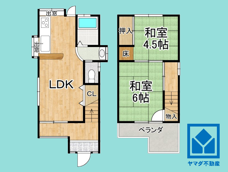 尼崎市猪名寺1丁目の間取り|図面と現況が異なる場合は現況を優先いたします。