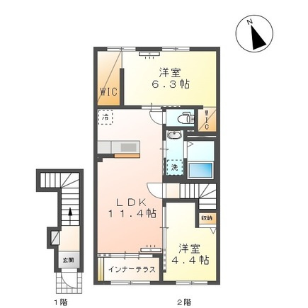 仮）取手市青柳アパート新築工事の間取り