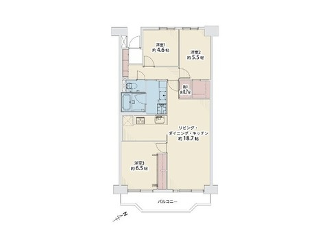 日商岩井リバーサイドマンションA棟の間取り|間取り